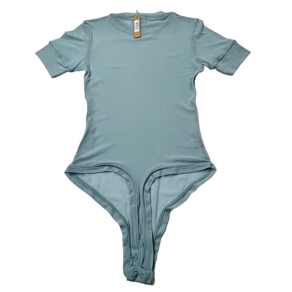 SKIMS Summer Mesh T-Shirt Bodysuit Sky Medium - Picture 3 of 13